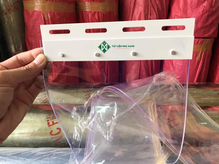 Rèm điều hòa nhựa PVC trong suốt được Vật Liệu Nhà Xanh gia công